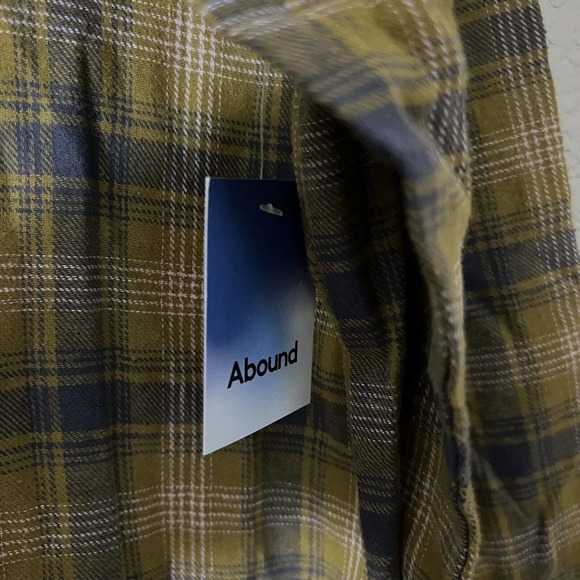 Abound NWT Women's Button Down Plaid Shirt Flannel Sz S Tan Pink Orange Long Slv - Picture 4 of 6